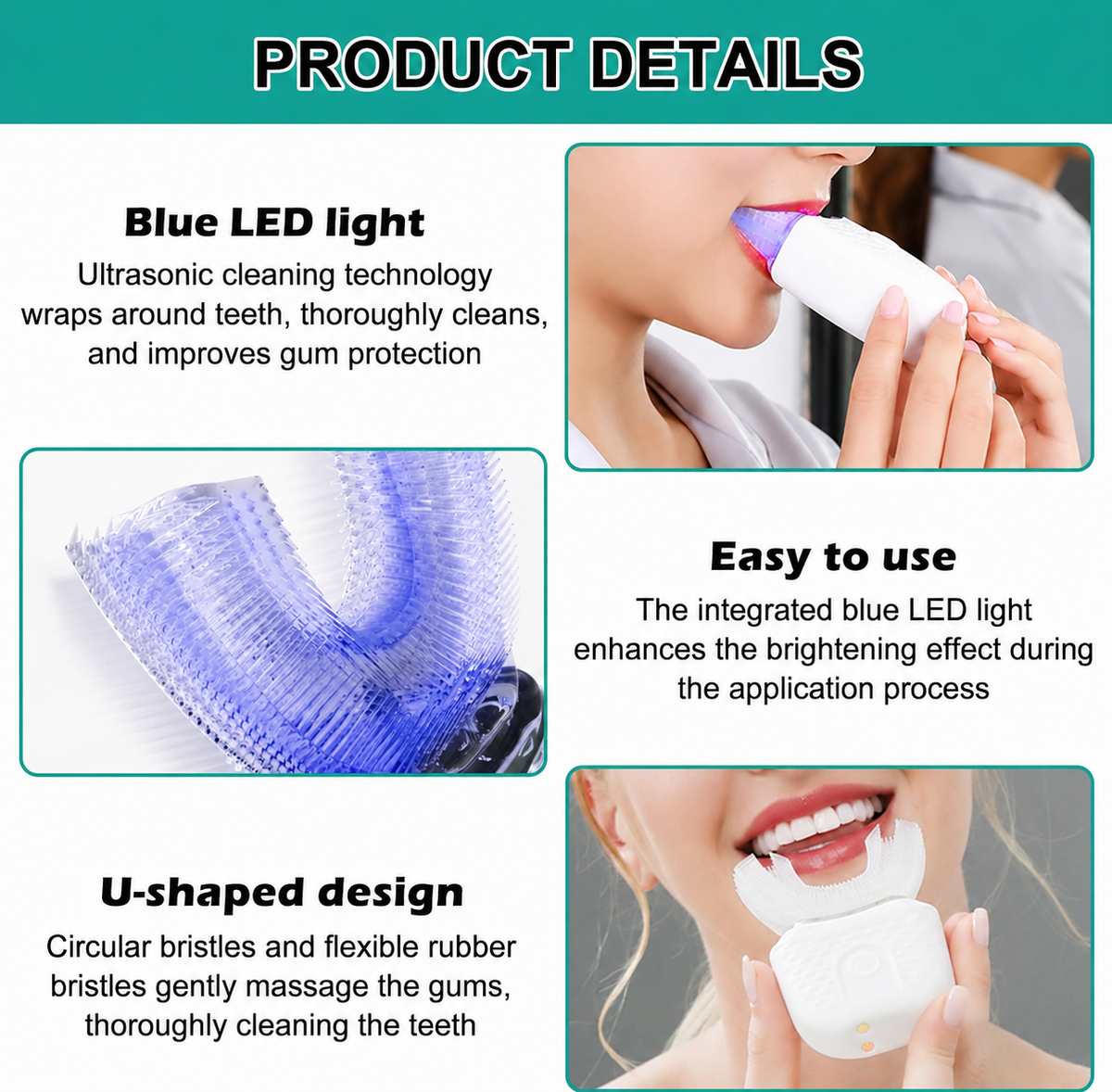 U-Shaped Sonic Wave Toothbrush